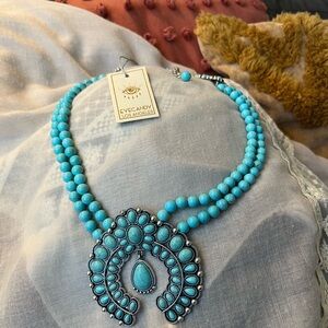 Turquoise Squash Blossom Necklace